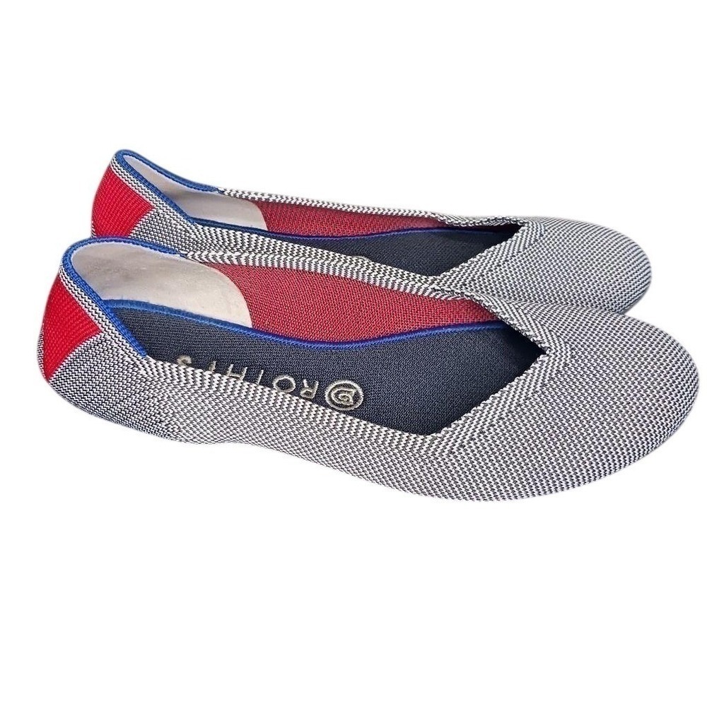 Rothy's The Flat Cherry Ribbon Stripe Womens 8.5 Retired Knit Ballet Flats